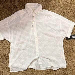 Max Studio Cream Button-Up Blouse